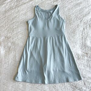 Gapfit Athletic Tank Dress S Athleisure V-Neck Preppy Tenniscore Light Blue NWOT